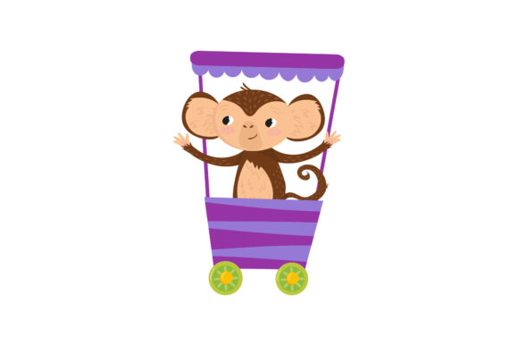 Animals Ride Train Carriages – A Versatile Illustration for Digital Sellers