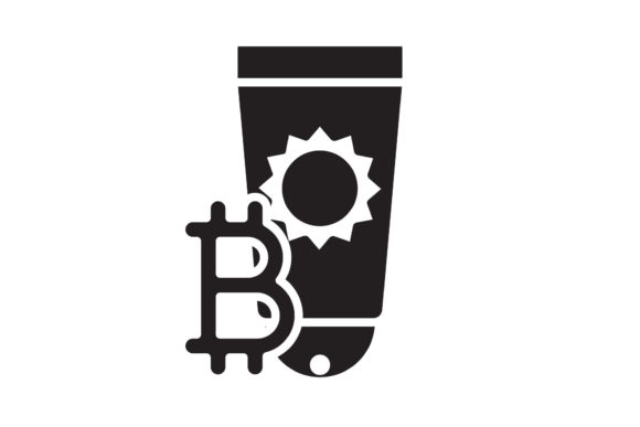 Bitcoin Travel Icon Sunscreen Black Fill – A Strong Graphic Design Freebie for Branding