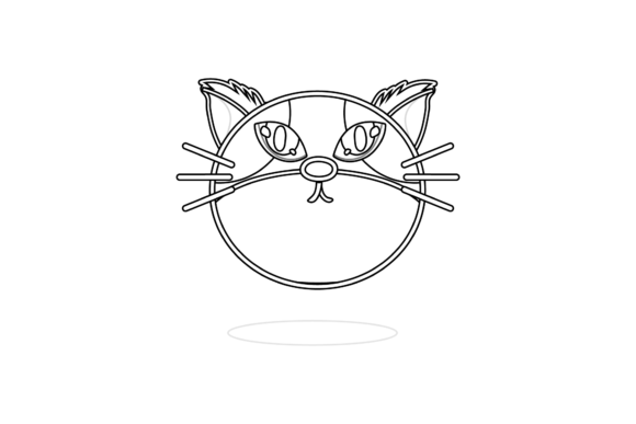 Cat Beautiful Eyes Outline – A Versatile Graphic Design Asset for Crafters
