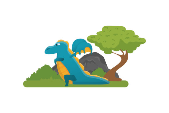 Cute Fairy Tale Dragon: A Versatile Graphic Design Asset for Crafters