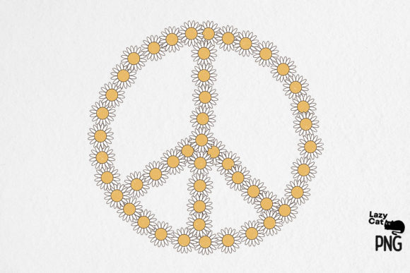 Daisy Peace Retro Sublimation: A Versatile Graphic for Crafts and Printables