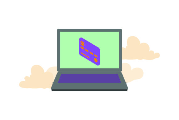 Flat Icon Laptop Card Purple: A Modern Design Asset for Local Branding