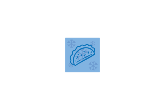 Food Icon Blue Snow Christmas: A Vibrant Graphic for Seasonal Design Projects