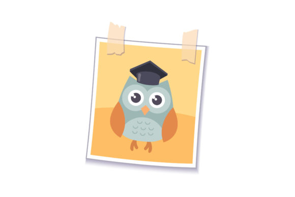 Graduating Happy Owls with Frame – A Versatile Graphic Design Asset for Crafters