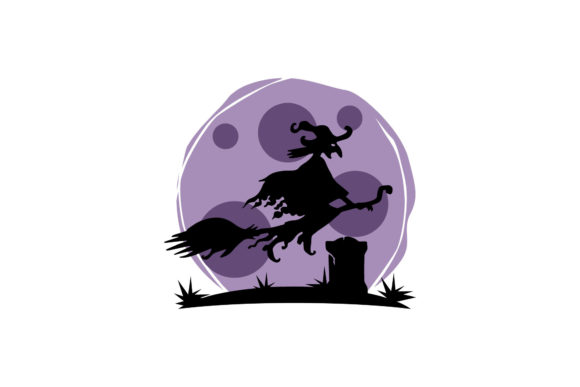 Halloween Background - Witch Silhouette: A Graphic Design Asset for Seasonal Branding