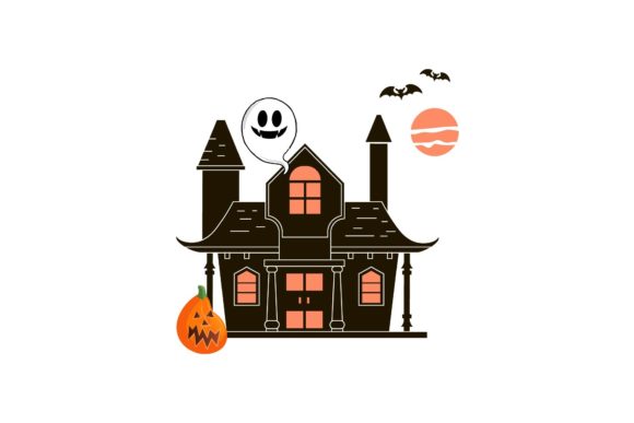 Halloween with Castle, Ghost and Pumpkin: A Versatile Graphic for Crafters