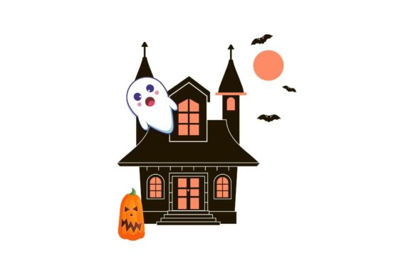 Halloween with Night and Scary Castle: A Graphic Asset for Festive Branding