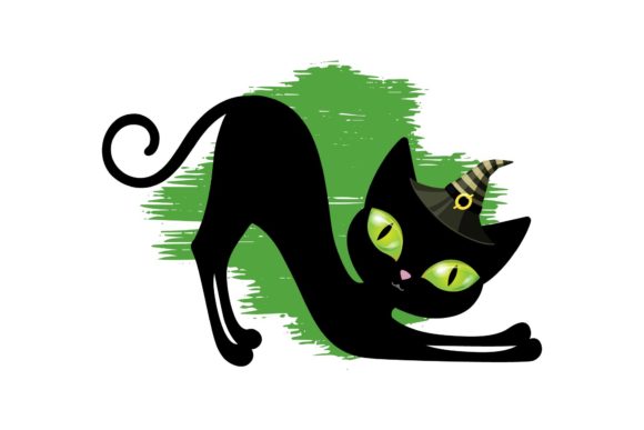 Hand Drawn Halloween Cat: A Festive Graphic for Local Business Branding