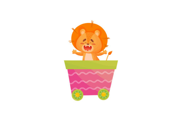 Happy Animal in Railroad Car – A Versatile Illustration for Digital Sellers