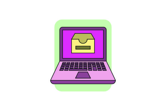 Laptop Flat Icon Cardboard Cute: A Versatile Graphic Design Freebie for Handmade Projects