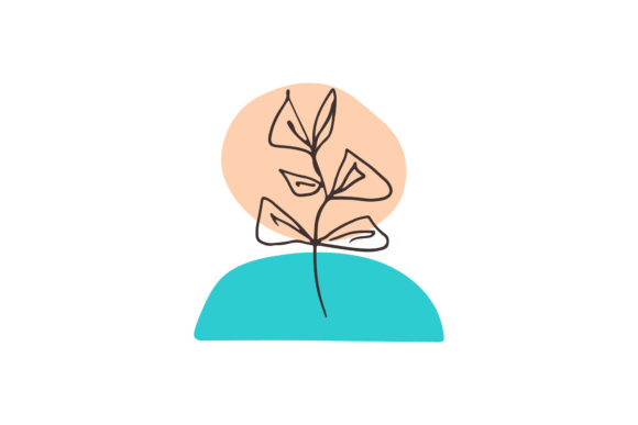 Leaves with Boho Shape: A Versatile Graphic Design Asset for Editorial and Web Use