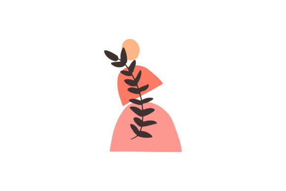 Modern Boho Abstract Leaves: A Graphic Design Asset for Editorial and Web Publishing
