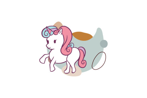 Pegasus Unicorn Cartoon with Background – A Versatile Graphic Design Asset