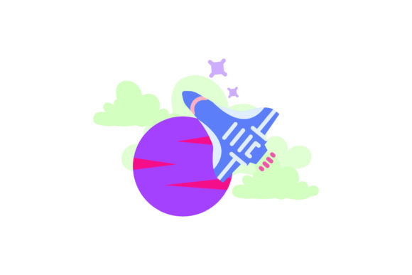 Space Flat Icon Neptune Purple – A Modern Graphic Design Freebie for Branding