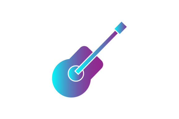 Summer Guitar Holiday Gradient Icon for Craft Projects