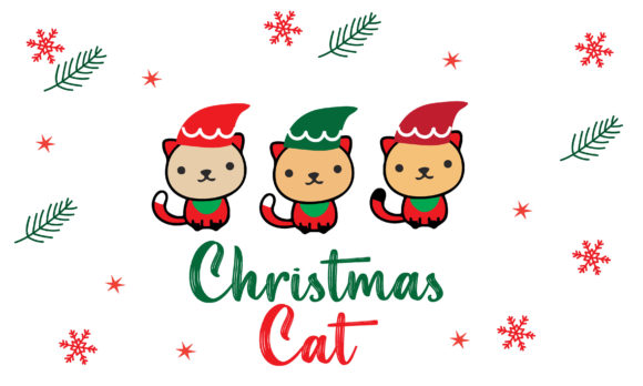 The Cute Christmas Cat Graphics for Your Handmade Holiday Crafts