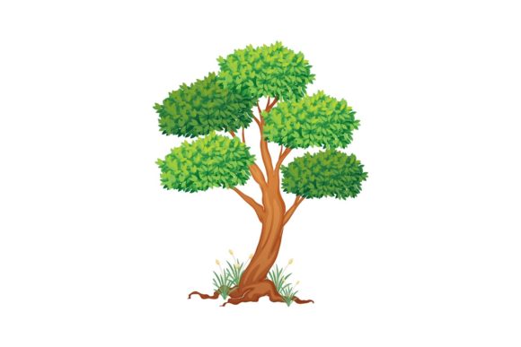 Trees Collection in Flat Style: A Versatile Graphic Design Asset for Modern Branding